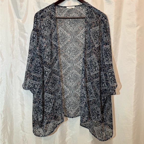Maurices Sheer Paisley Kimono Cardigan – Navy Blue S/M - Picture 1 of 8